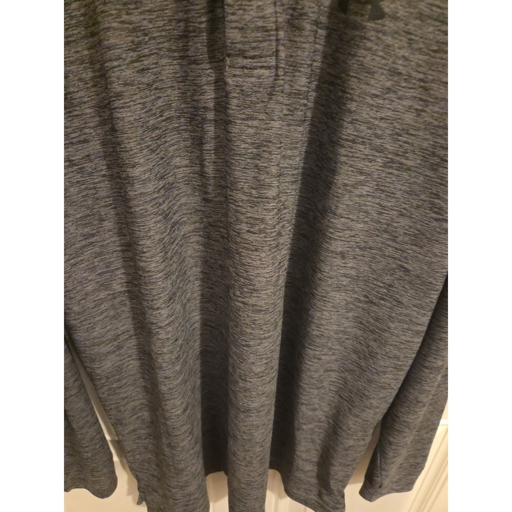 Under Armour, Loose Fit, All Season, GreyLong sleeve Polo Mens Golf Shirt Medium - Picture 4 of 6